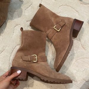 Suede moto boots size 7